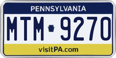PA license plate MTM9270