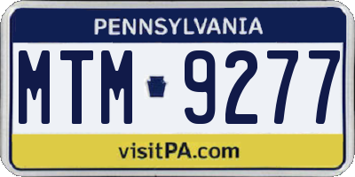 PA license plate MTM9277