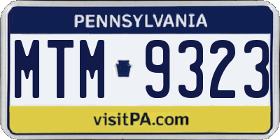 PA license plate MTM9323