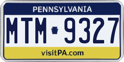 PA license plate MTM9327