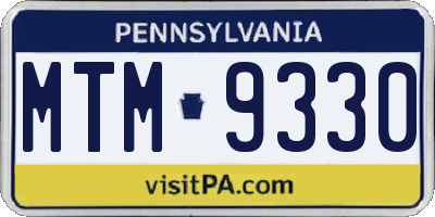 PA license plate MTM9330