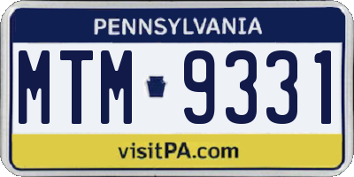 PA license plate MTM9331