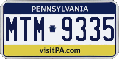 PA license plate MTM9335