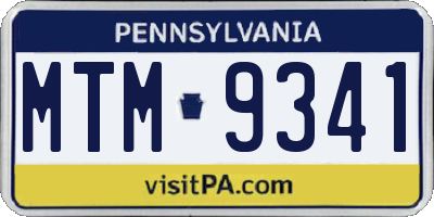 PA license plate MTM9341