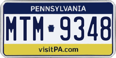 PA license plate MTM9348