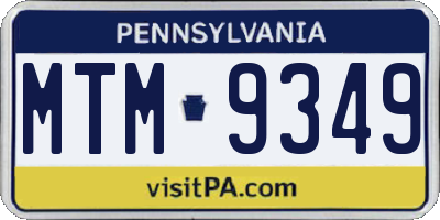 PA license plate MTM9349