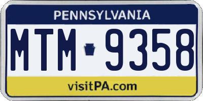 PA license plate MTM9358
