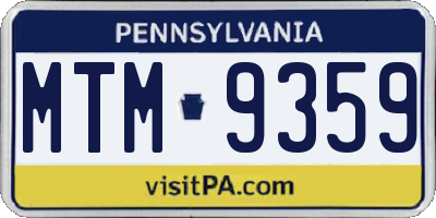 PA license plate MTM9359