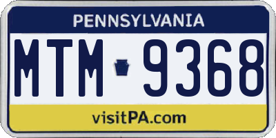 PA license plate MTM9368