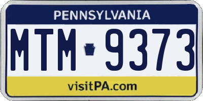 PA license plate MTM9373