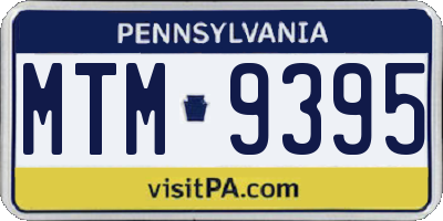 PA license plate MTM9395