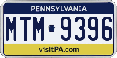 PA license plate MTM9396