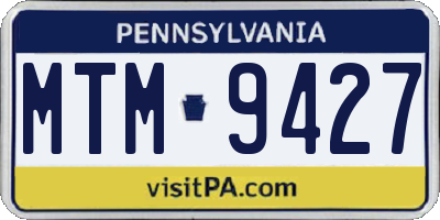 PA license plate MTM9427