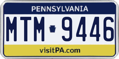 PA license plate MTM9446