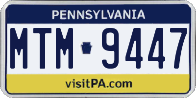 PA license plate MTM9447