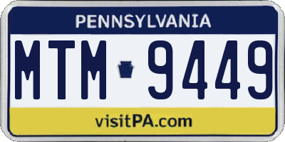 PA license plate MTM9449