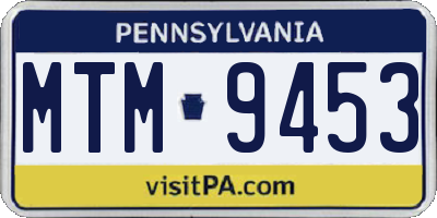 PA license plate MTM9453