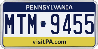 PA license plate MTM9455