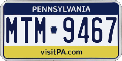 PA license plate MTM9467