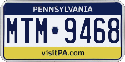 PA license plate MTM9468