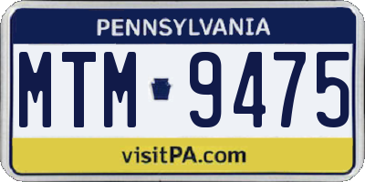 PA license plate MTM9475