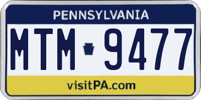PA license plate MTM9477