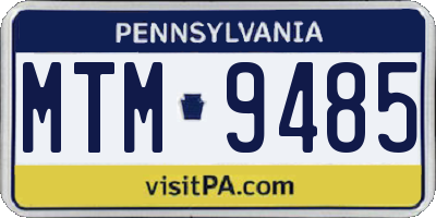 PA license plate MTM9485