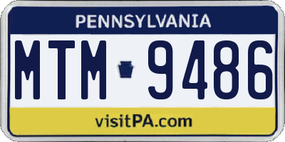 PA license plate MTM9486
