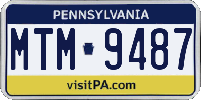PA license plate MTM9487