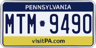 PA license plate MTM9490
