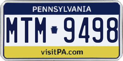 PA license plate MTM9498