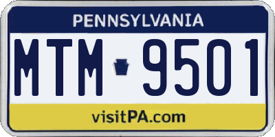 PA license plate MTM9501