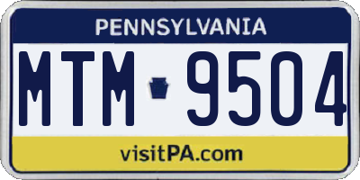 PA license plate MTM9504