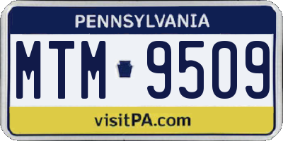 PA license plate MTM9509