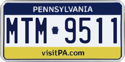 PA license plate MTM9511