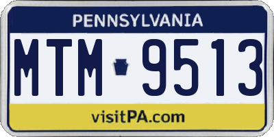 PA license plate MTM9513