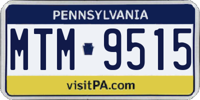 PA license plate MTM9515