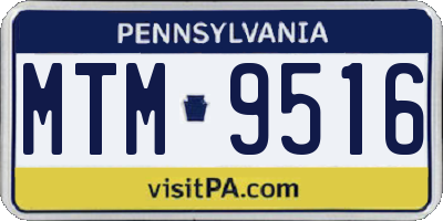 PA license plate MTM9516