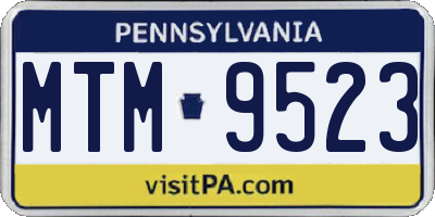 PA license plate MTM9523