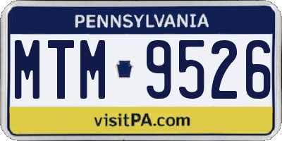 PA license plate MTM9526