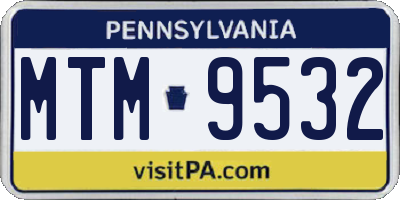 PA license plate MTM9532