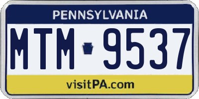 PA license plate MTM9537