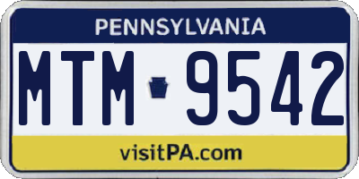 PA license plate MTM9542
