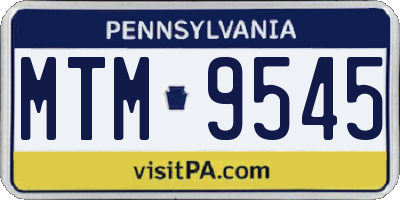 PA license plate MTM9545
