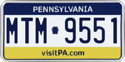 PA license plate MTM9551