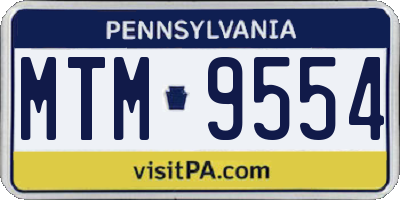 PA license plate MTM9554