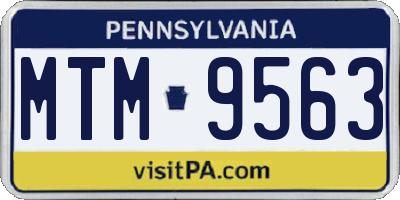 PA license plate MTM9563