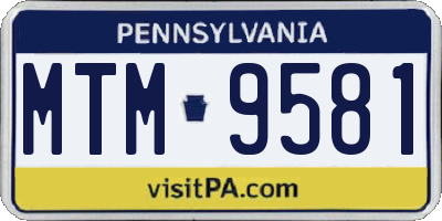 PA license plate MTM9581