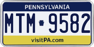 PA license plate MTM9582
