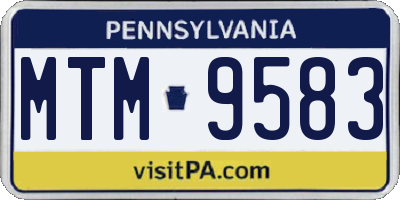 PA license plate MTM9583